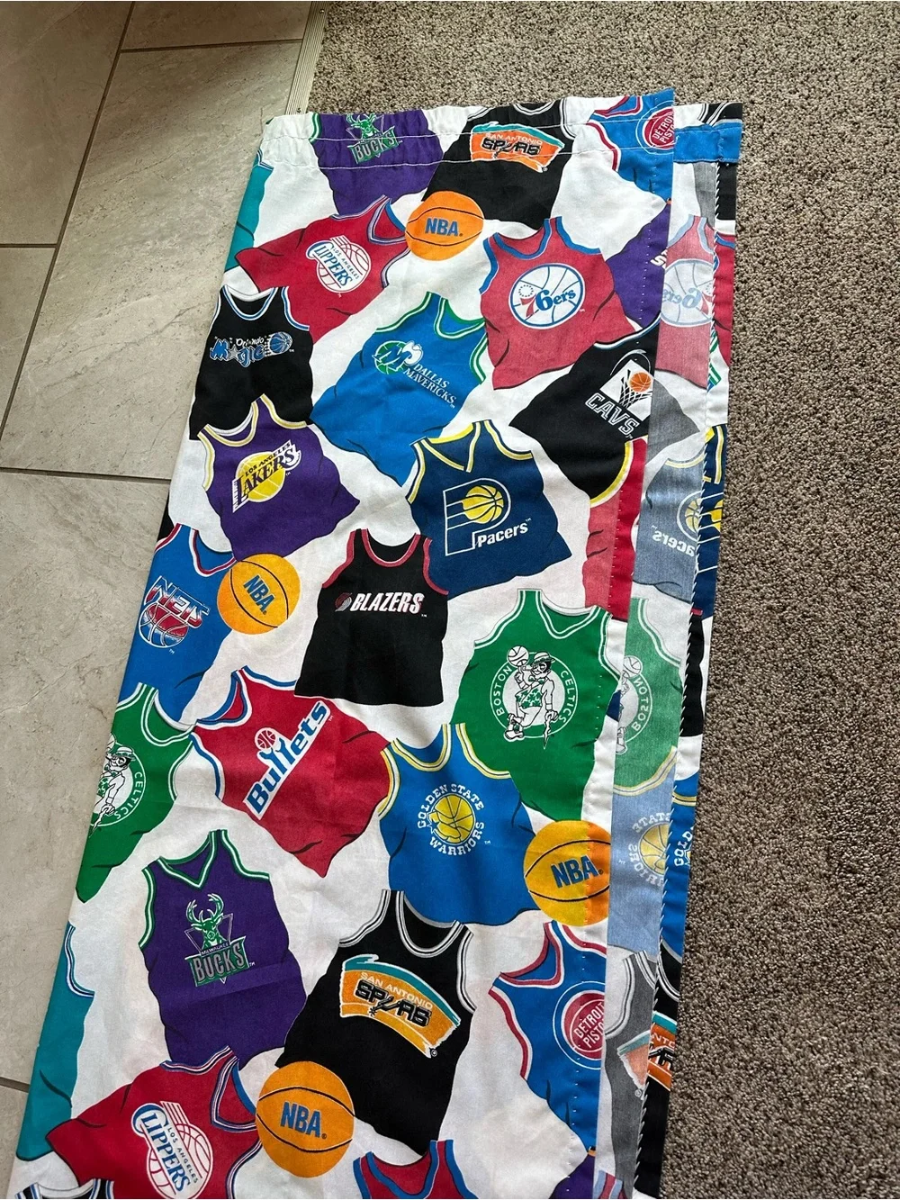 Vintage NBA Jersey Curtains Decorative